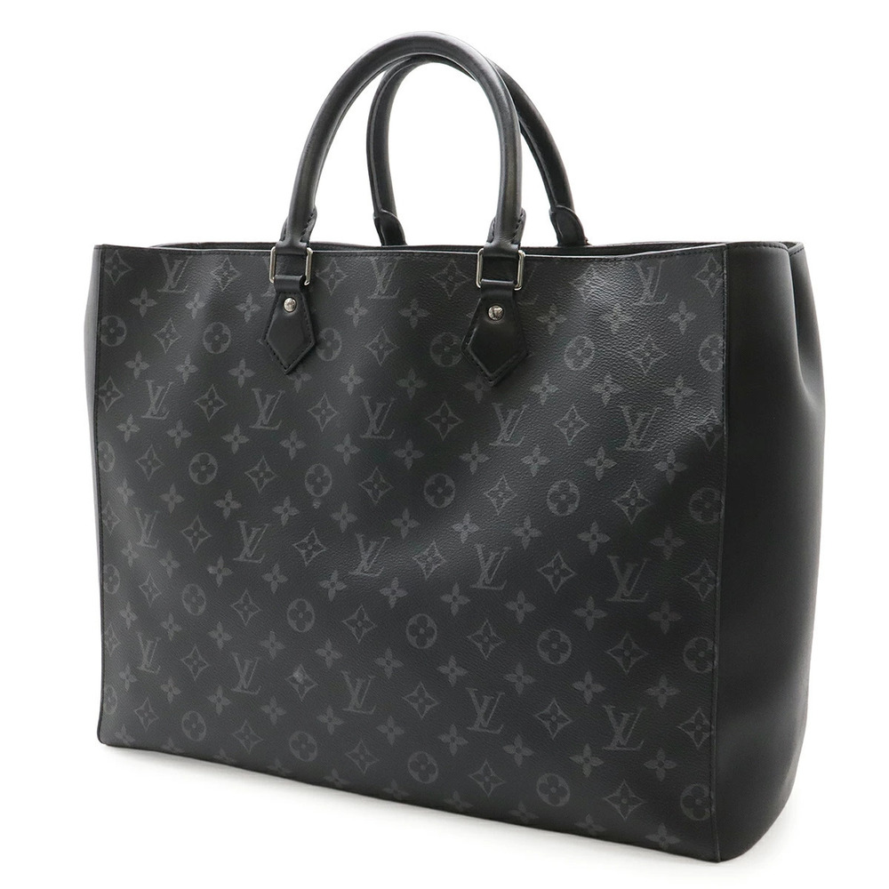 Louis Vuitton Grand Sac Bag Tote Business Black Eclipse Monogram Pouch Black